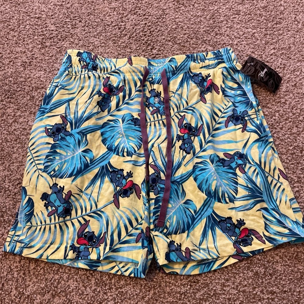 Disney Lilo Stitch Palm Print Pajama Shorts Size Small NWT